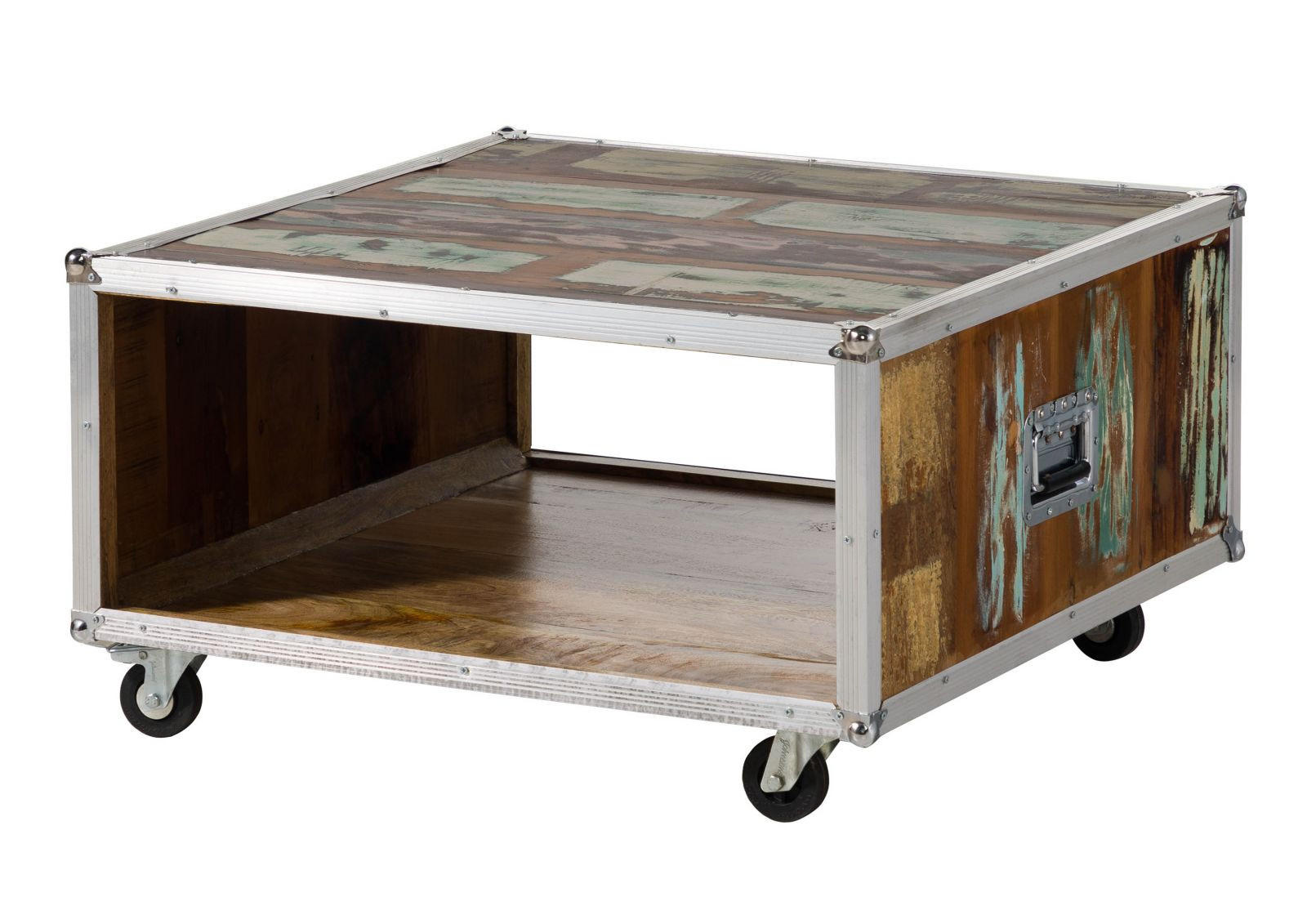 COUCHTISCH Altholz 80x80x42 mehrfarbig lackiert INDUSTRIAL #101 - Multicolor, Holzwerkstoff (80/80/42cm) - Massivmoebel24