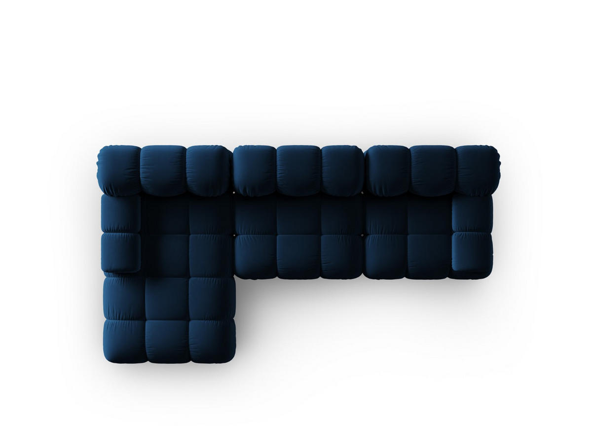 MODULARES-ECKSOFA links Bellis aus Samt königsblau 4 Sitzplätze - Blau, Textil (122/285cm) - Micadoni