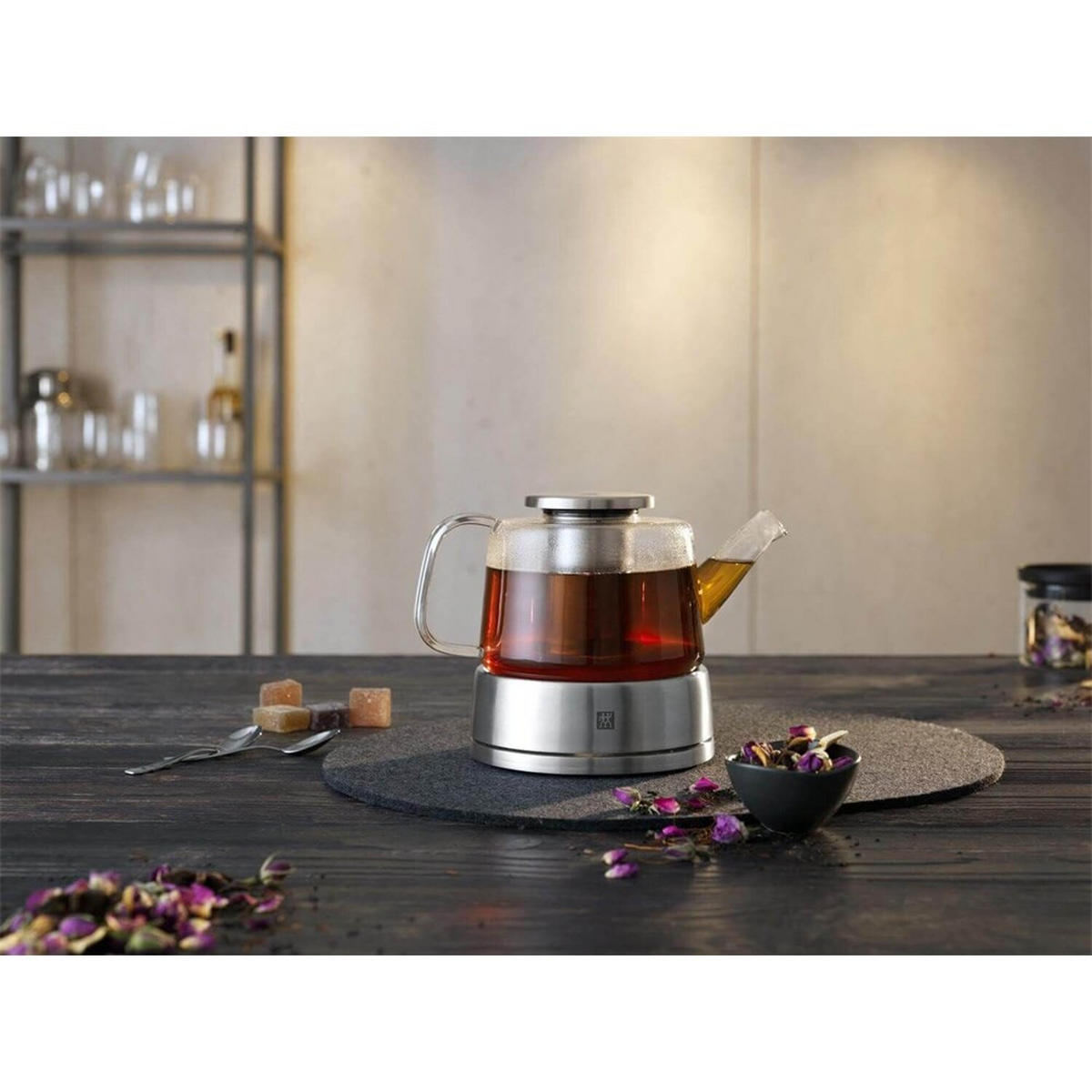 TEEKANNE Silber 21/16/24 cm 395001420 - Silberfarben, Glas (0.8L) - Zwilling