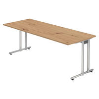 SCHREIBTISCH Serie-N 80/200/74 cm in Wildeiche - Wildeiche, Holzwerkstoff (80/200/74cm) - bümö