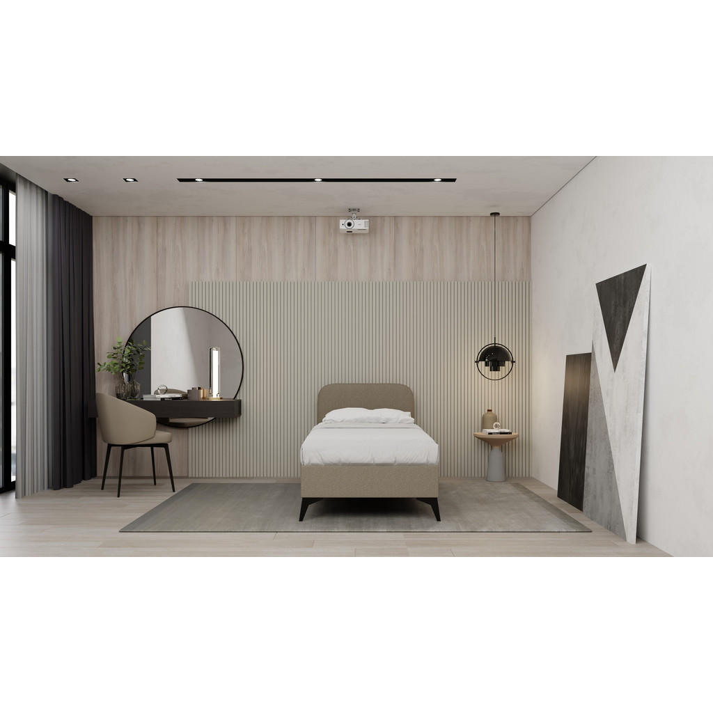 Thumbnail - Panda Möbel Polsterbett, Braun, Holz, Mode, 90x206 cm, Oeko-Tex® Standard 100, Schlafzimmer, Betten, Polsterbetten