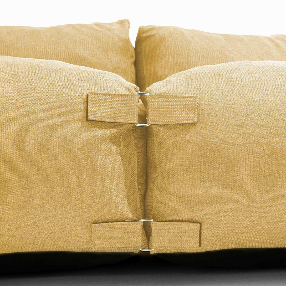 GARTENSOFA mit 2 Sitzplätzen, Hellgelb - Gelb, Textil - Oviala