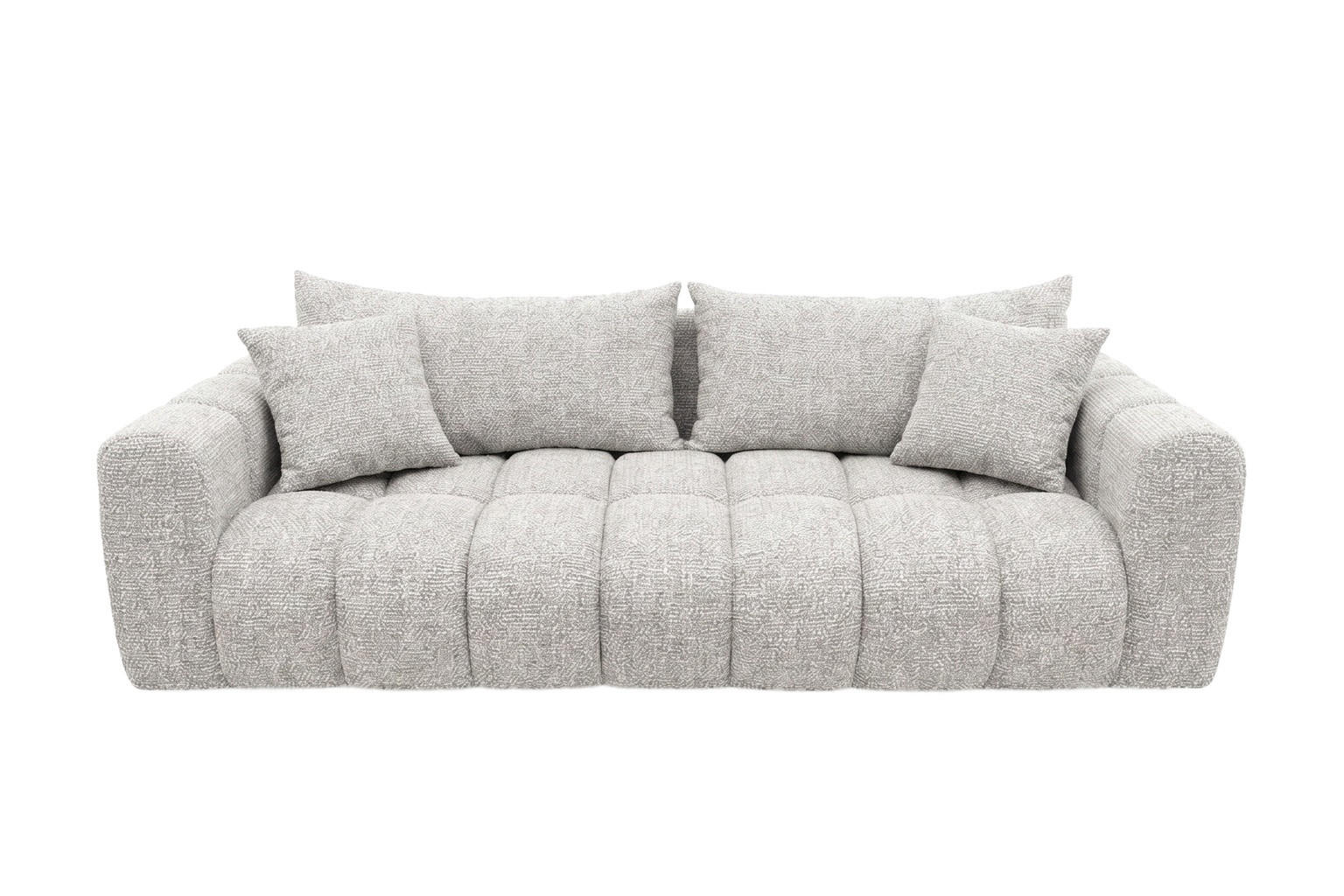 SCHLAFSOFA Mit Bettkasten, Chenillestoff Puente, Hellgrau, COSMOPOLITAN - Hellgrau, Holz (240/80/97cm) - Kaiser Möbel