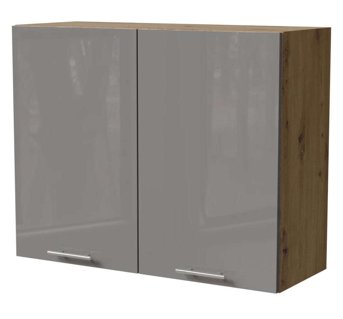 Feldmann-Wohnen Küchenhängeschrank Grau, Eiche Artisan 90x72x32.5 cm