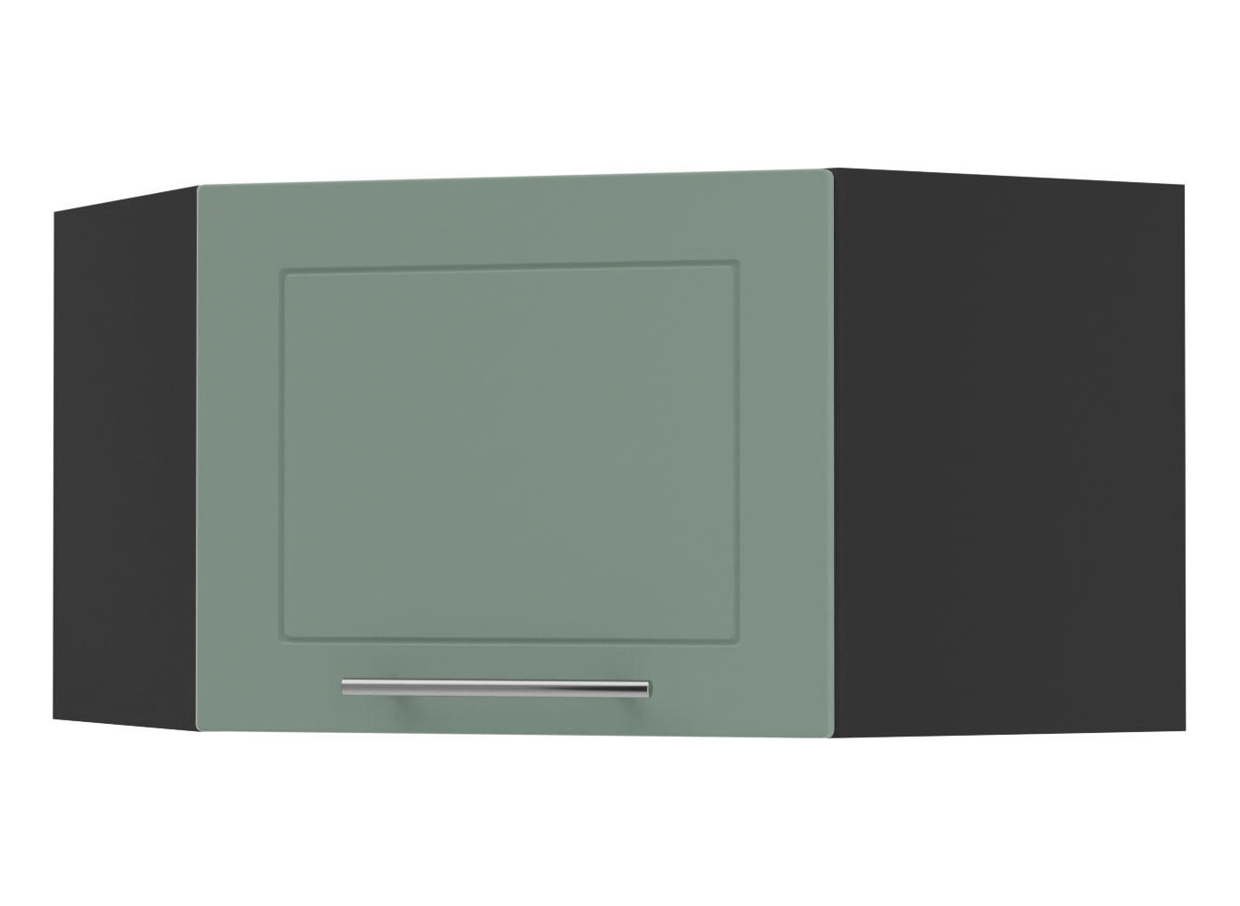 ECKHÄNGESCHRANK Kvantum W10/60/36 Mint Matt / Schwarz Matt 60 / 60 / 36cm - Schwarz/Mintgrün, Holz/Holzwerkstoff (60/36/60cm) - Feldmann-Wohnen