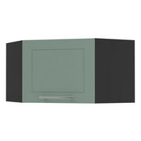 ECKHÄNGESCHRANK Kvantum W10/60/36 Mint Matt / Schwarz Matt 60 / 60 / 36cm - Schwarz/Mintgrün, Holz/Holzwerkstoff (60/36/60cm) - Feldmann-Wohnen