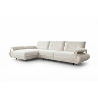 ECKSOFA ANISSA Cremeweiß Flachgewebe - Creme/Schwarz, Kunststoff/Textil (297/185cm) - KAWOLA