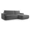 ECKSOFA L Form Ablia Dunkelgrau 267/168/87 cm mit Schlaffunktion R - Dunkelgrau/Schwarz, Kunststoff/Textil (267/168cm) - AX Living