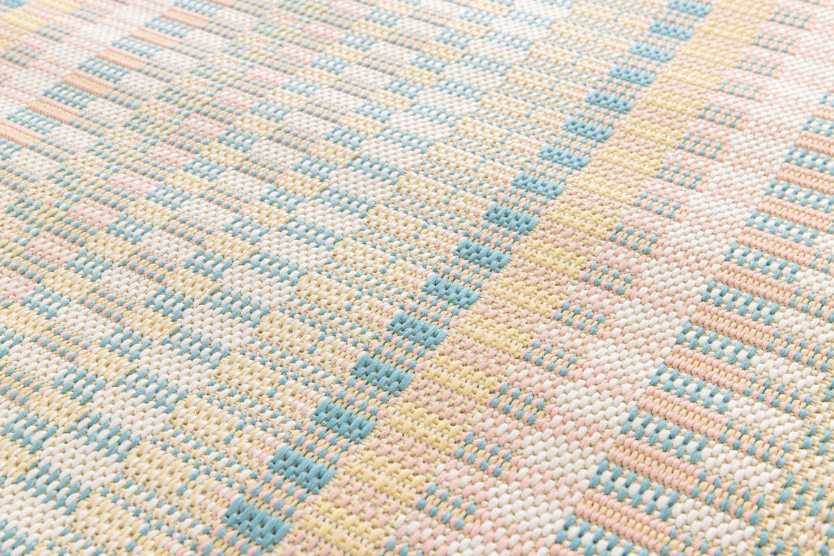 OUTDOORTEPPICH In Pastelltönen Manila 80/150 cm - Pastellblau/Pastellgrün, Kunststoff/Textil (80/150cm) - Atticgo
