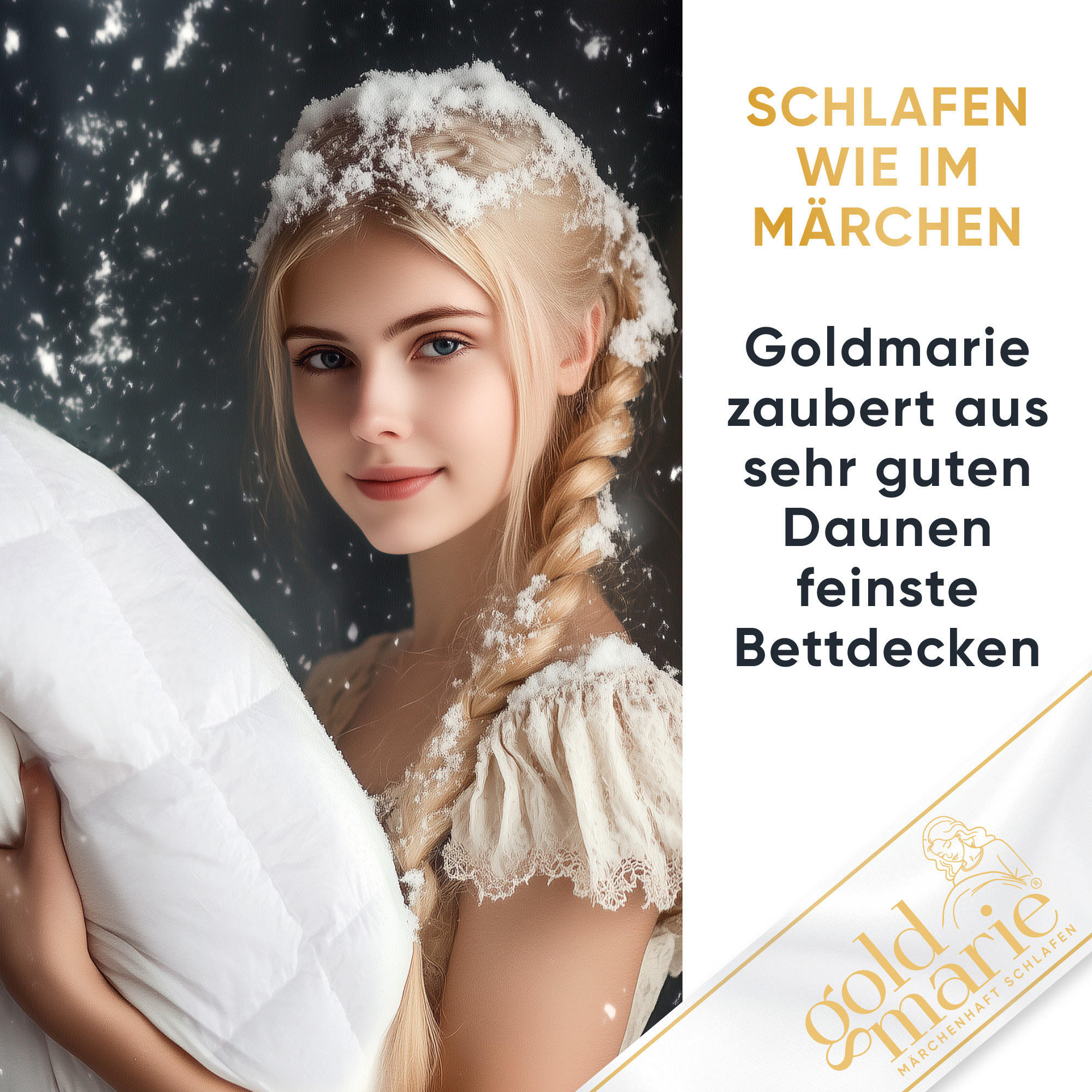 GANZJAHRESBETTDECKE GOLDIE Gänsedaunen medium - Weiß, Naturmaterialien/Textil (240/220cm) - Goldmarie 