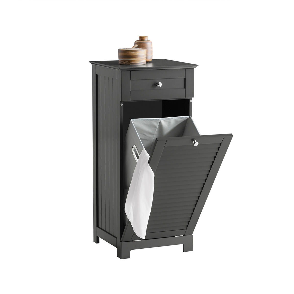 WÄSCHESCHRANK Grau - Grau, Holzwerkstoff (40/90/38cm) - SoBuy