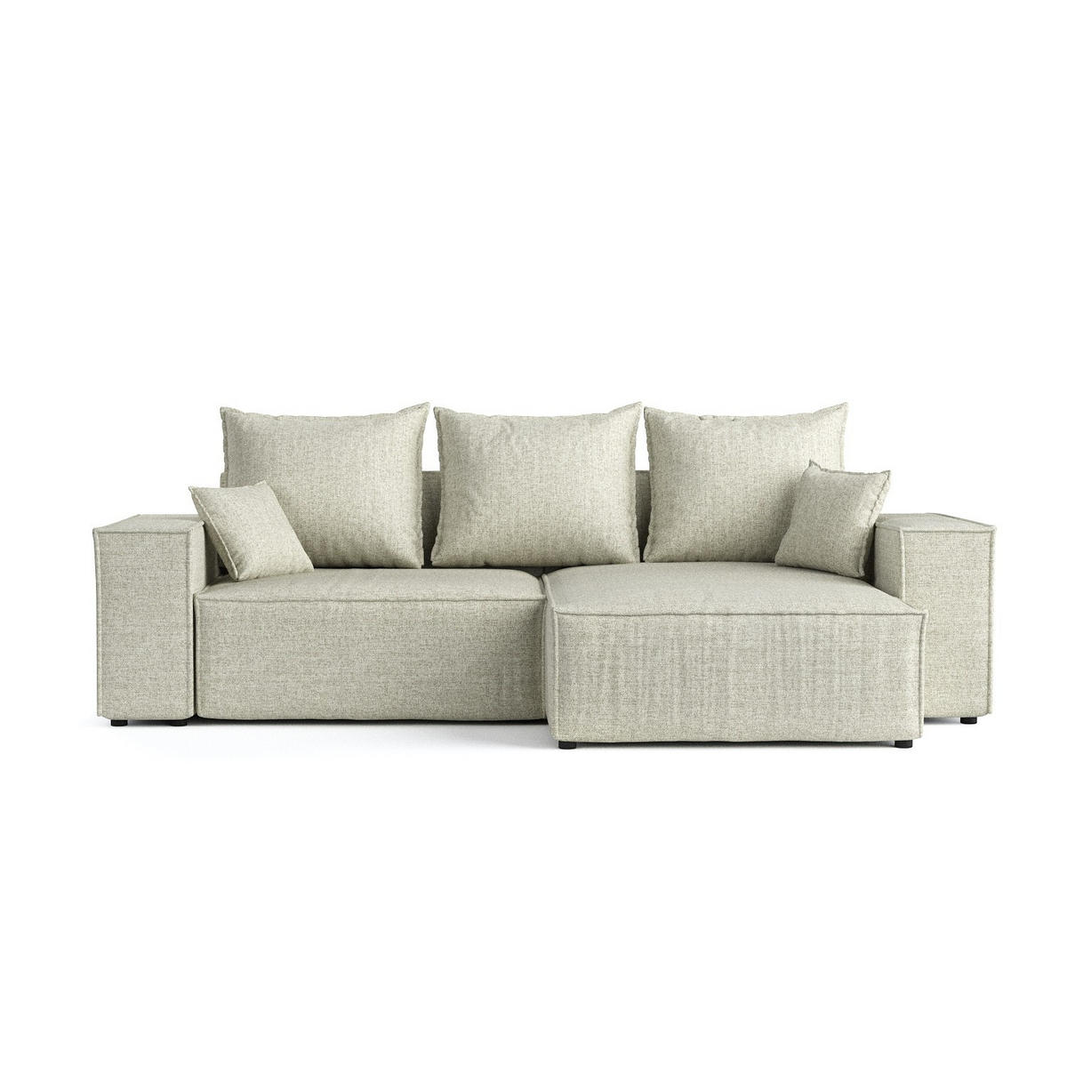 ROHOVÁ SEDAČKA SENSO, textil, Béžová - černá/béžová, dřevo/kompozitní dřevo (255/148cm) - AltaBeds