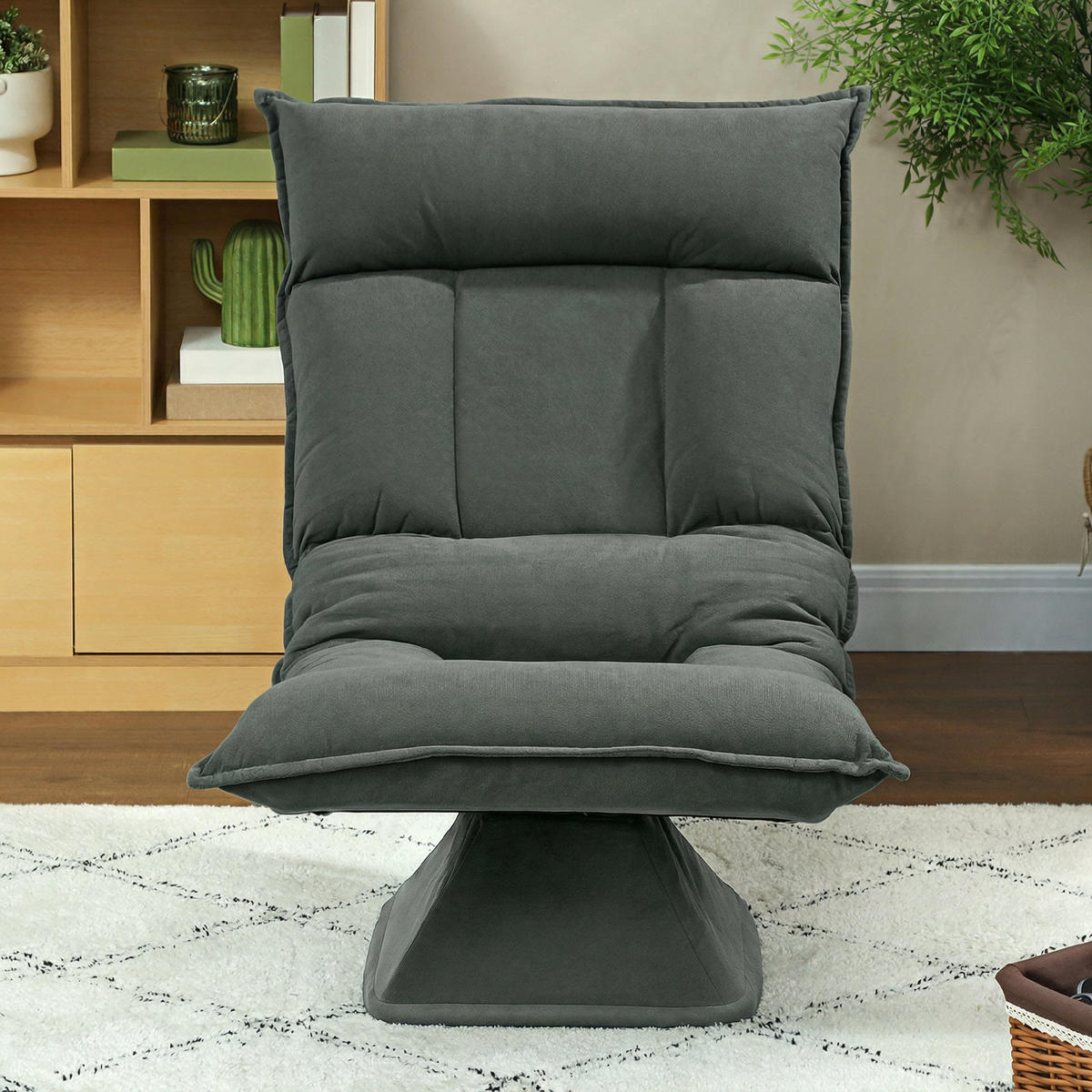 SCHLAFSESSEL DE-13545 Dunkelgrau - Dunkelgrau, Textil (62/95/70cm) - ComfortXL