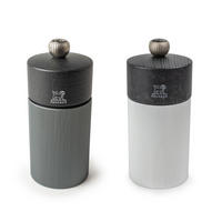 MÜHLENSET Line 12cm Pfeffer- & Salzmühle Carbon/Aluminium Stahlmahlwerk - Grau, Metall (5.5/12/5.5cm) - PEUGEOT