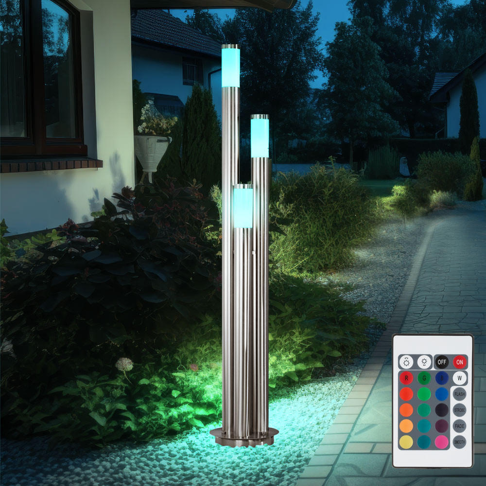 LED WEGELEUCHTE BOSTON Edelstahl Silber - Silberfarben, Metall (28/28/170cm)