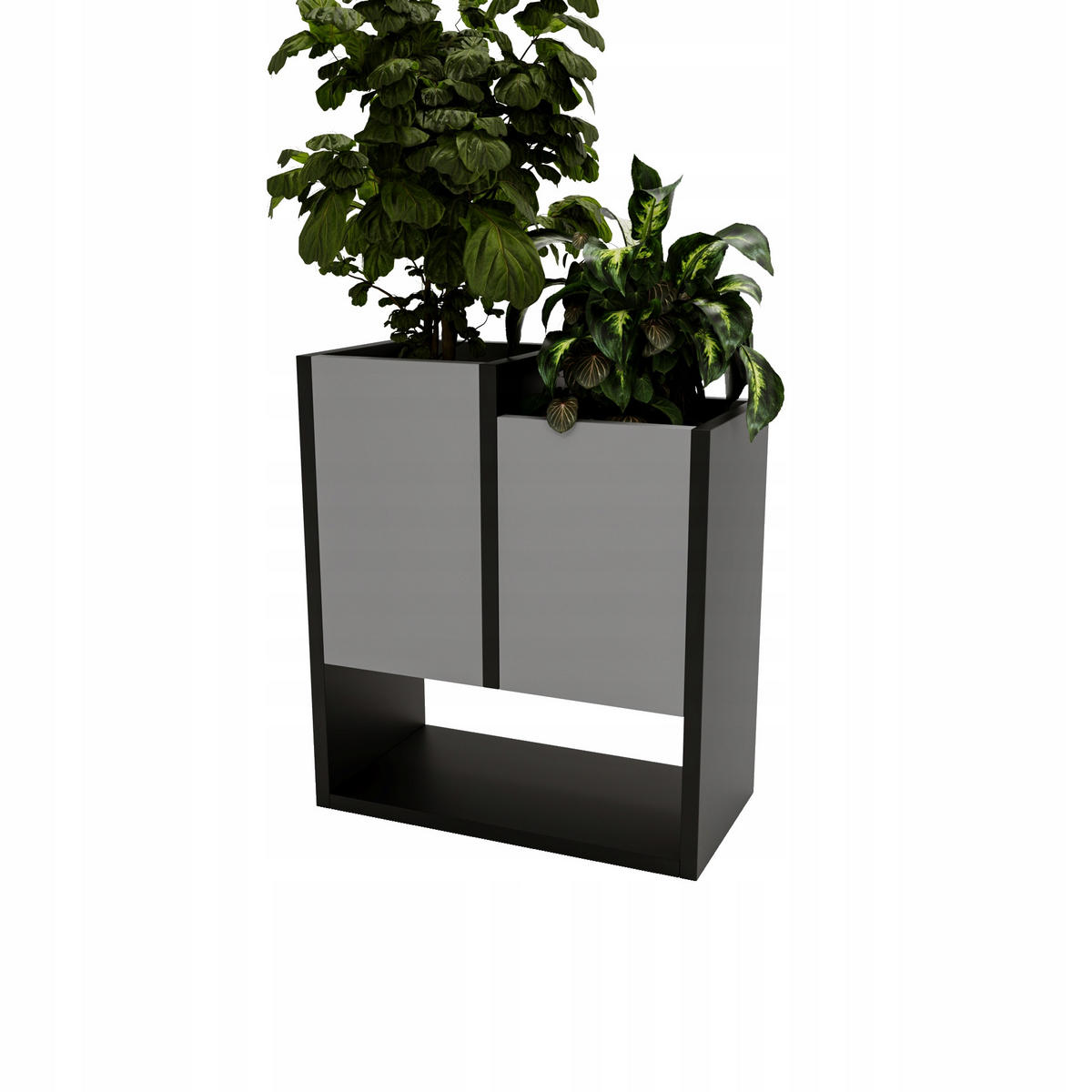 BLUMENKASTEN - Dunkelgrau, Holzwerkstoff (23/50/44cm) - RAUMHIRSCH FURNITURE