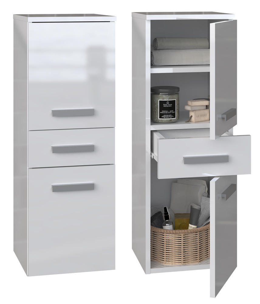 KOUPELNOVÁ SKŘÍŇKA Bílá, lesklá bílá 30/85/30 - bílá, kompozitní dřevo (30/85/30cm) - RAUMHIRSCH FURNITURE