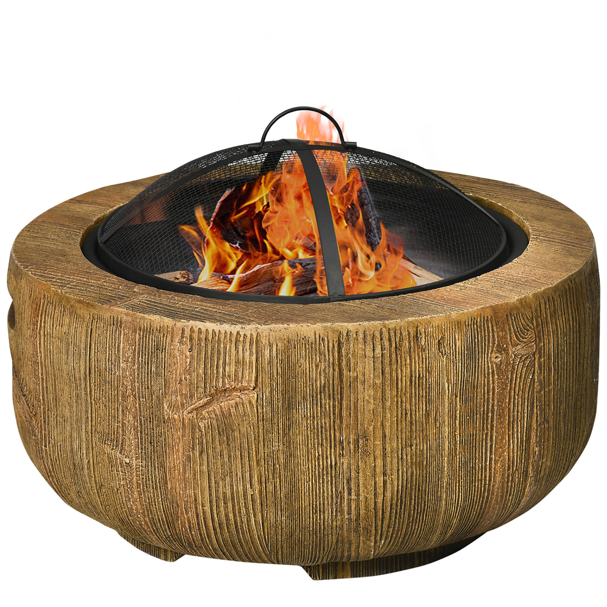 FEUERSCHALE, Metall, Magnesium, Braun - Braun, Metall (61.5/39/61.5cm) - Outsunny