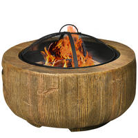 FEUERSCHALE, Metall, Magnesium, Braun - Braun, Metall (61.5/39/61.5cm) - Outsunny