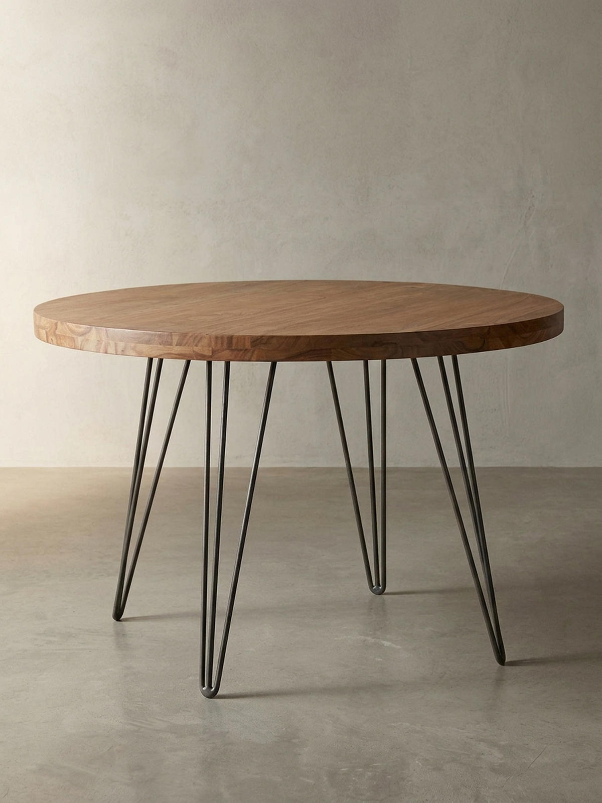 ESSZIMMERTISCH – Rund Massivholz 120 cm Landhausstil - Schwarz/Braun, Holz/Metall (73/120/78cm) - KADIMA DESIGN