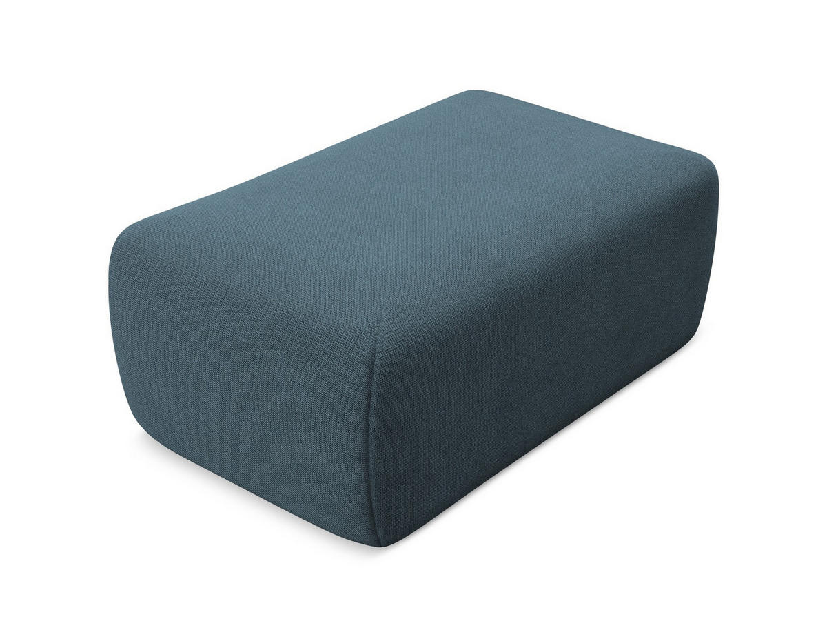 POUF Strukturstoff Stoff Blau - Blau/Blaugrau, Kunststoff/Textil (102/40/62cm) - Makamii