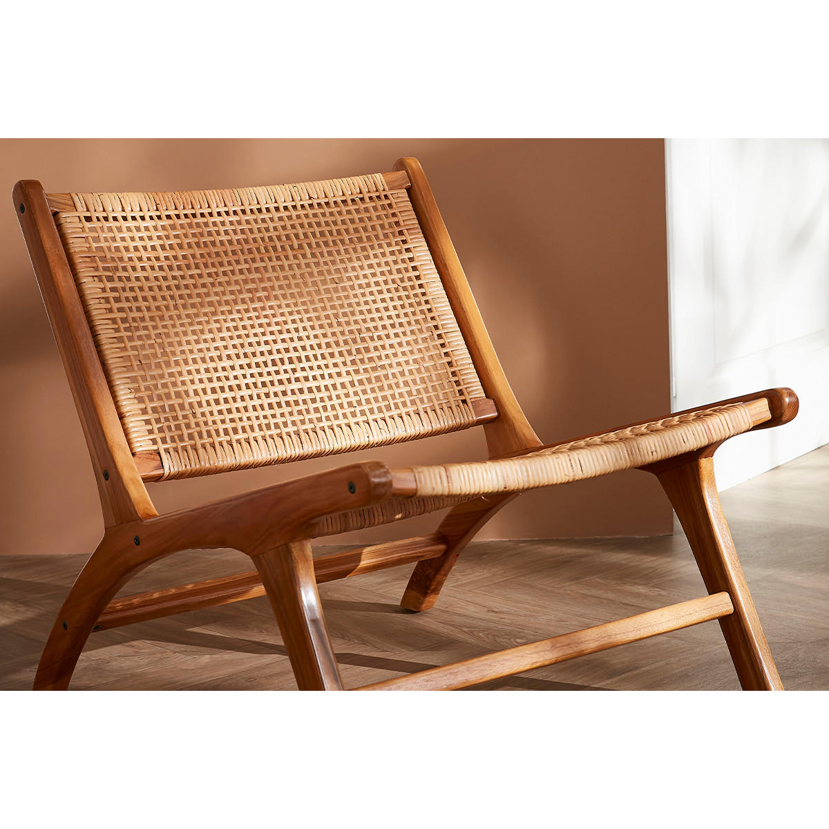 SESSEL Teakholz Naturfarben Rattan HAMMA - Braun, Holz (78/70/65cm) - Miliboo