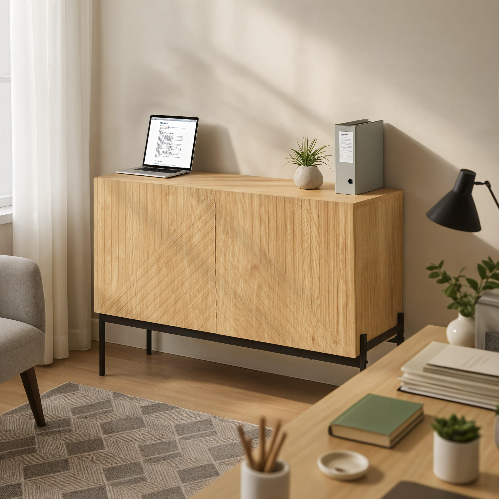 SIDEBOARD aus Eiche, 100/40/75 cm - Braun, Holzwerkstoff/Metall (40/70/100cm) - Urban Meuble