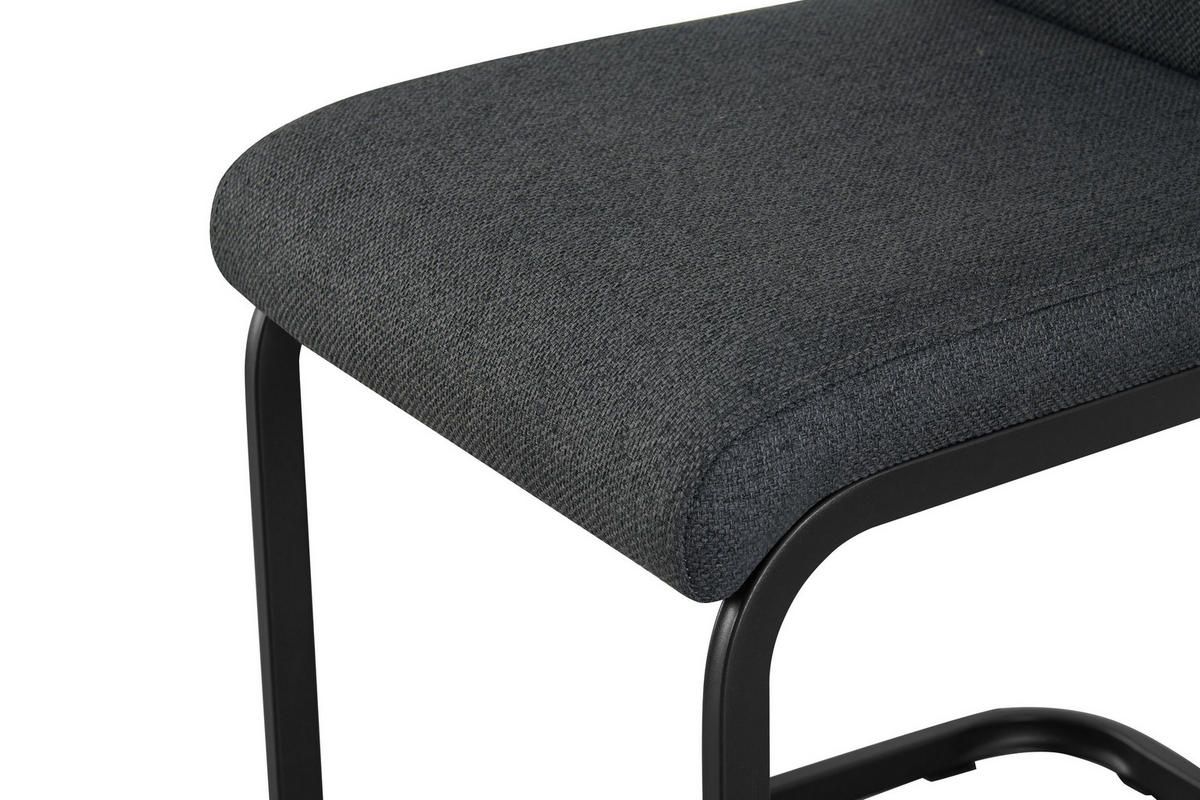 SCHWINGER-STUHL 2er Set Kairo Stühle in Anthrazit - gemütliches Design - B/H/T: 43x98x59 cm - Anthrazit, Textil (59/98/43cm)