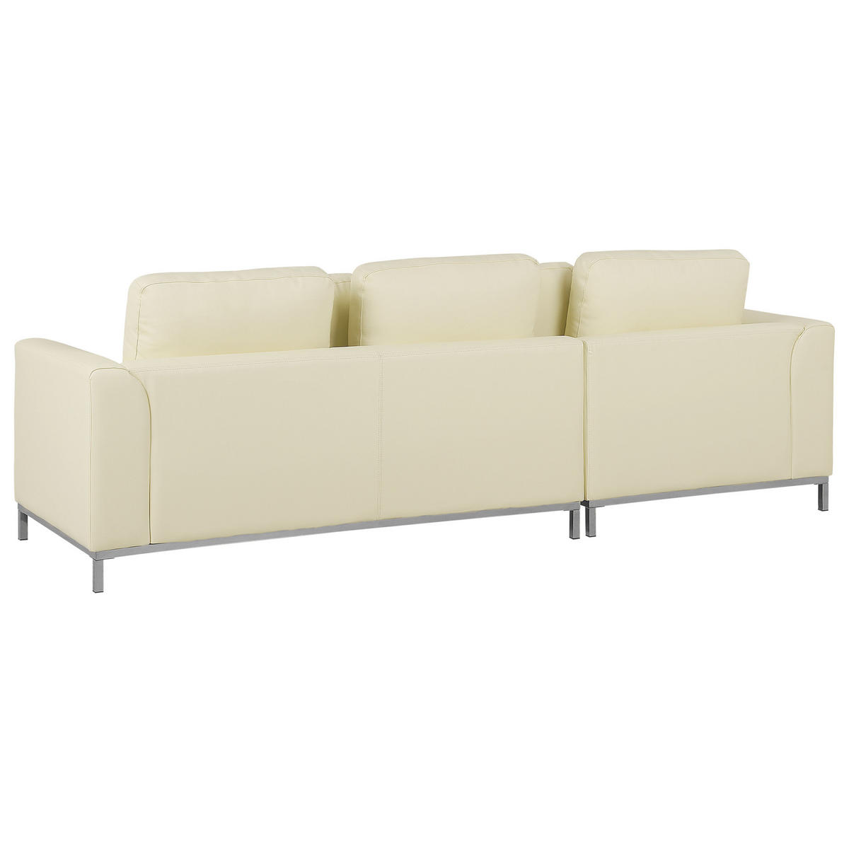 ECKSOFA linksseitig mit Ottomane Leder Beige Oslo - Beige, Leder (270/151cm) - Beliani