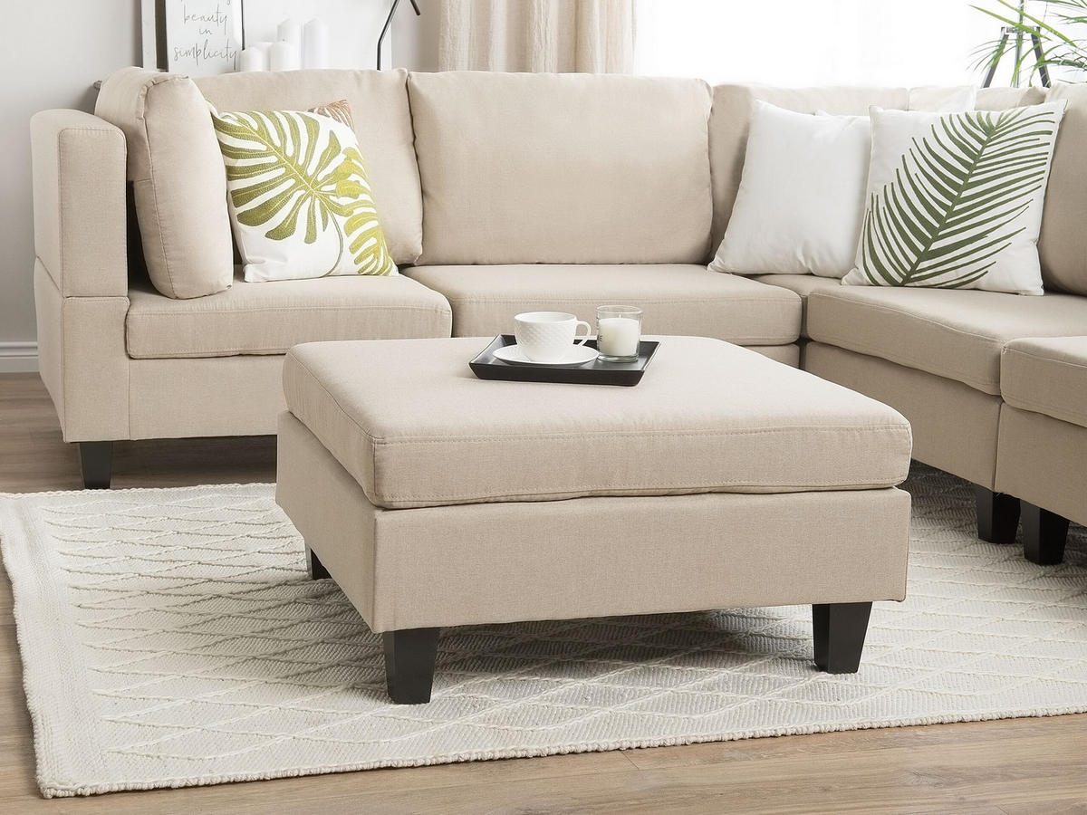 OTTOMANE Fevik 76/76/39 cm - Beige, Kunststoff/Textil (76/39/76cm) - Beliani