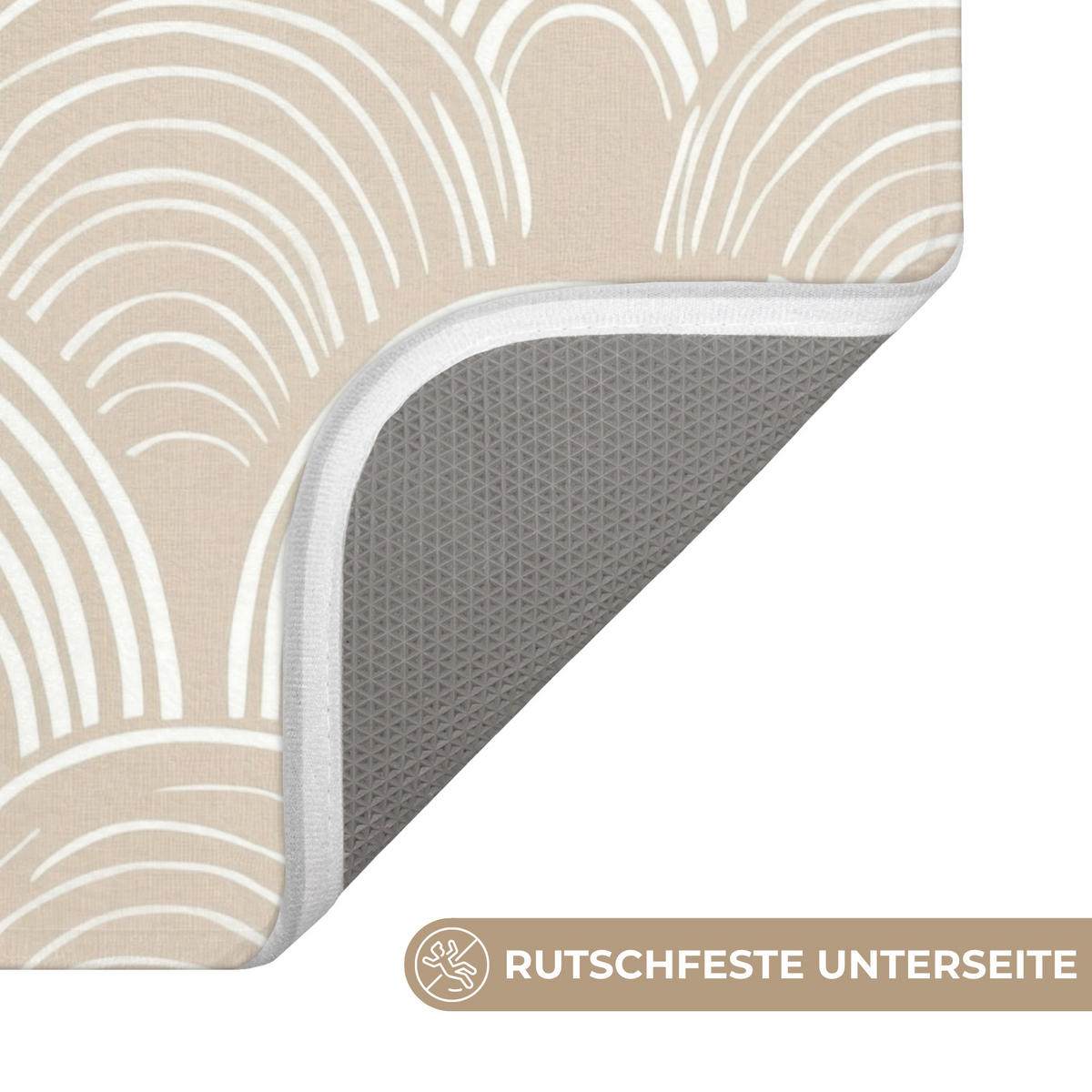 WC PŘEDLOŽKA Vlny - Textura - Béžová 50x80 cm - kašmírová, textil/plast (50/1cm) - OnlyWow