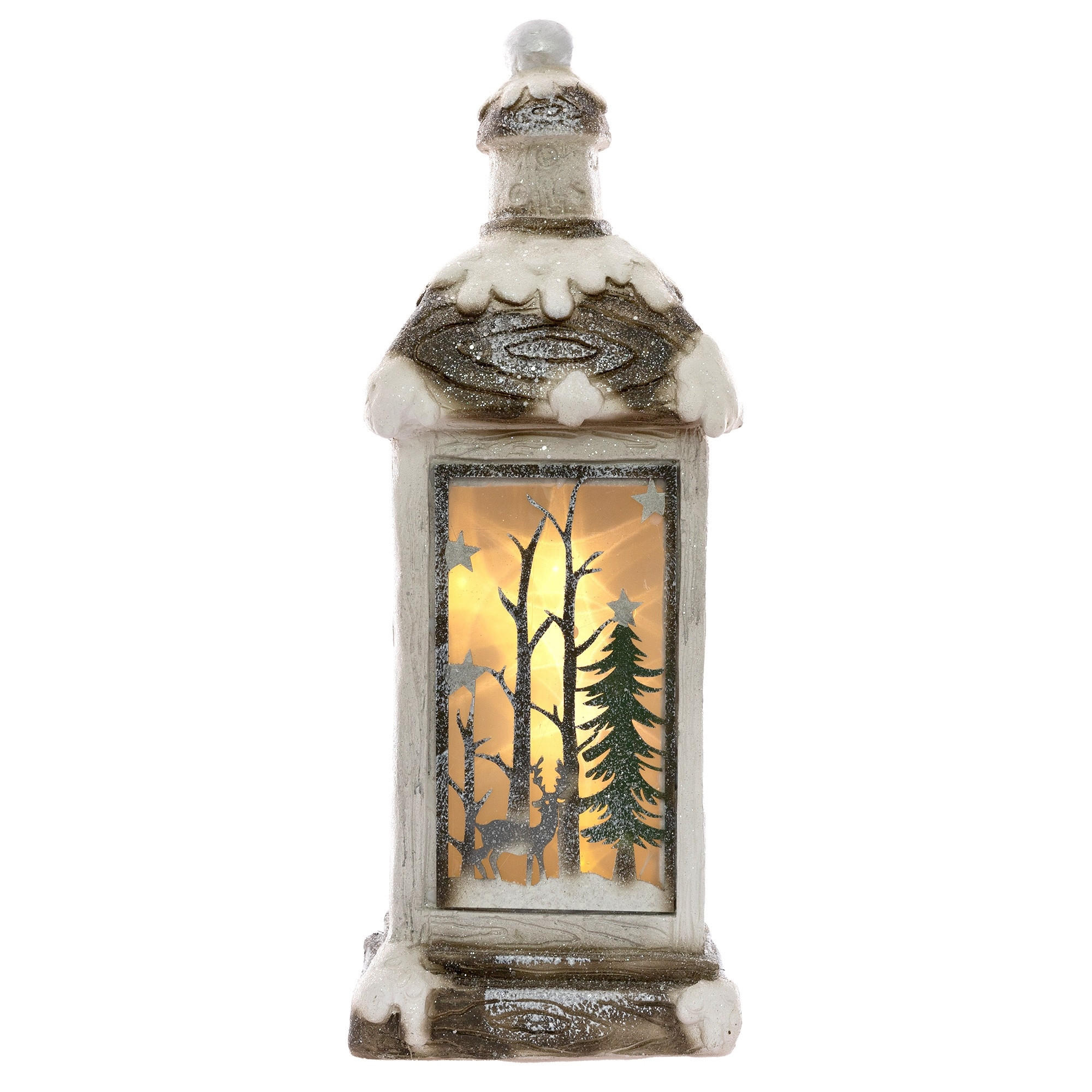 WEIHNACHTSLATERNE 60 cm mit LED - Beige, Kunststoff (22/60/19cm) - ECD-Germany