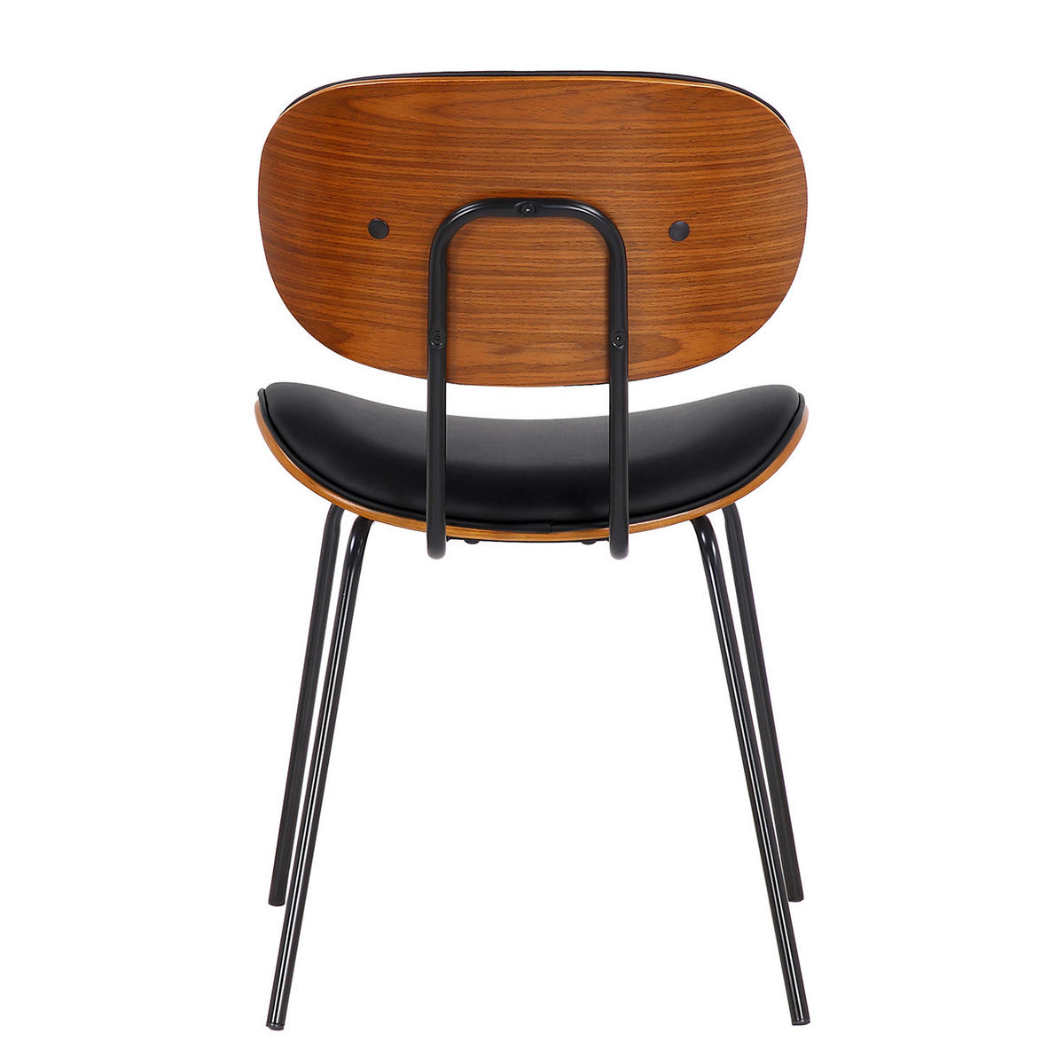 ESSZIMMERSTUHL - Kunstleder / Eisen, 2er-Set - Schwarz, Kunststoff (51/79/57cm) - home24