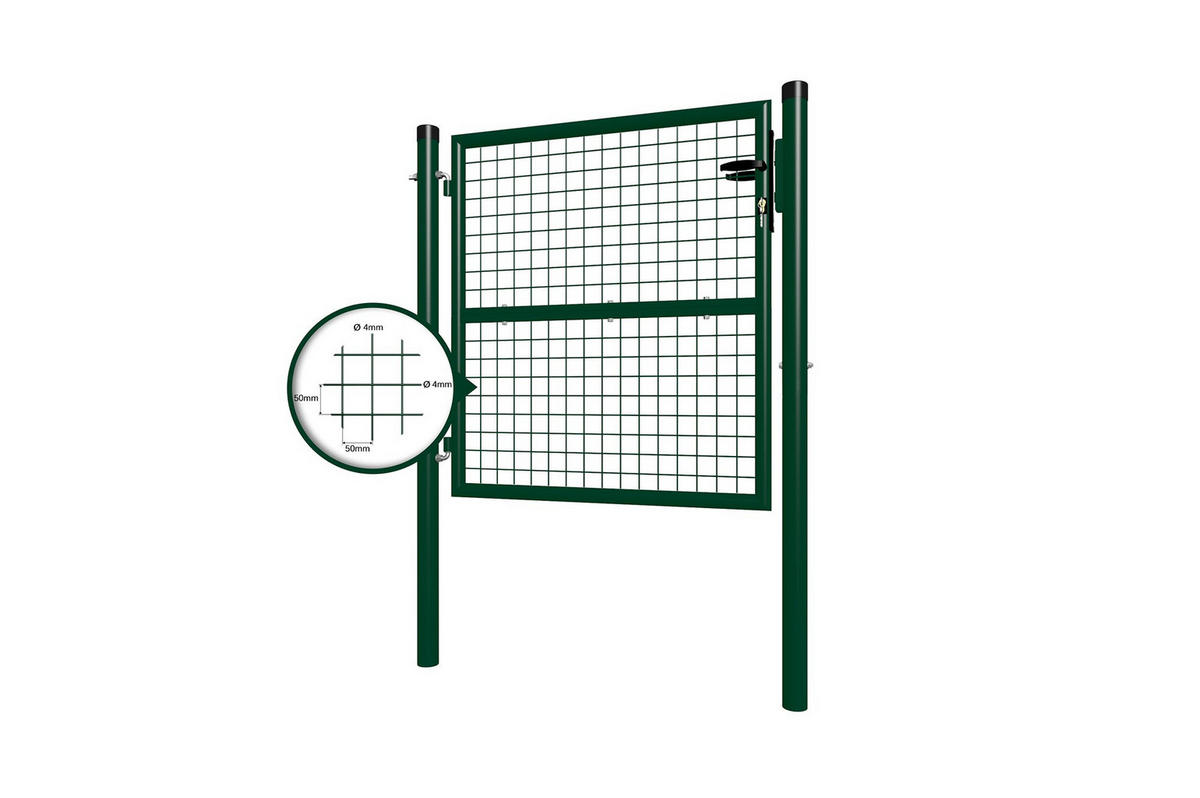 GITTERTOR Olga grün 1m H.100cm Metall - Grün, Metall (106/106cm) - Casanoov