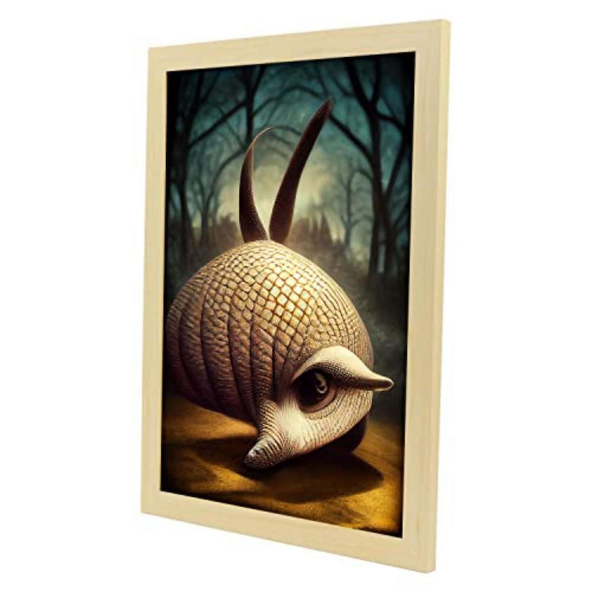 POSTER Set mit 4 Hunde im T Burton Goth Stil A3 Rahmen aus hellem Holz - Beige, Papier (29.7/3cm) - Nacnic