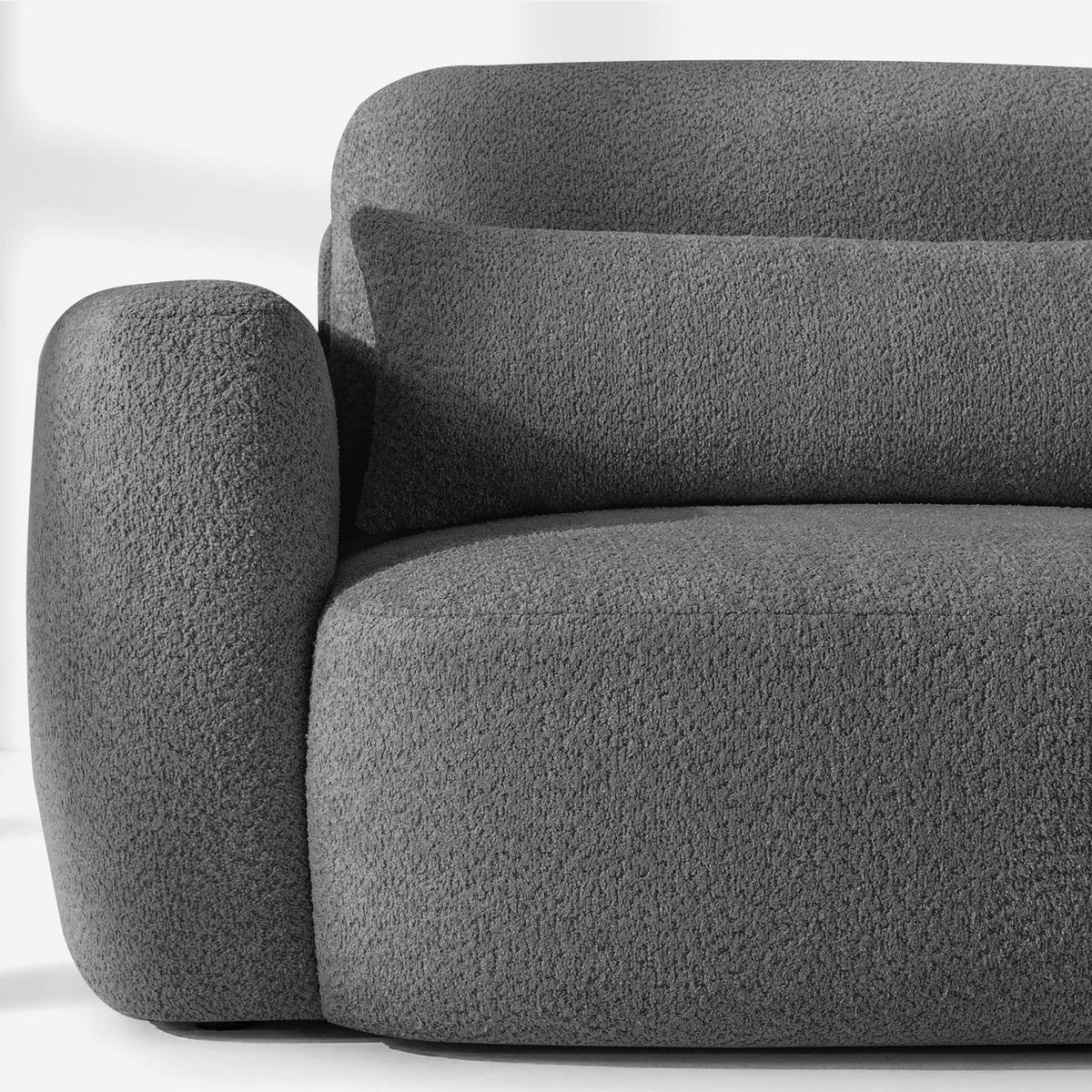 SITZGARNITUR ELOSA - Dunkelgrau, Holz/Textil (245/85/165cm) - KONSIMO®