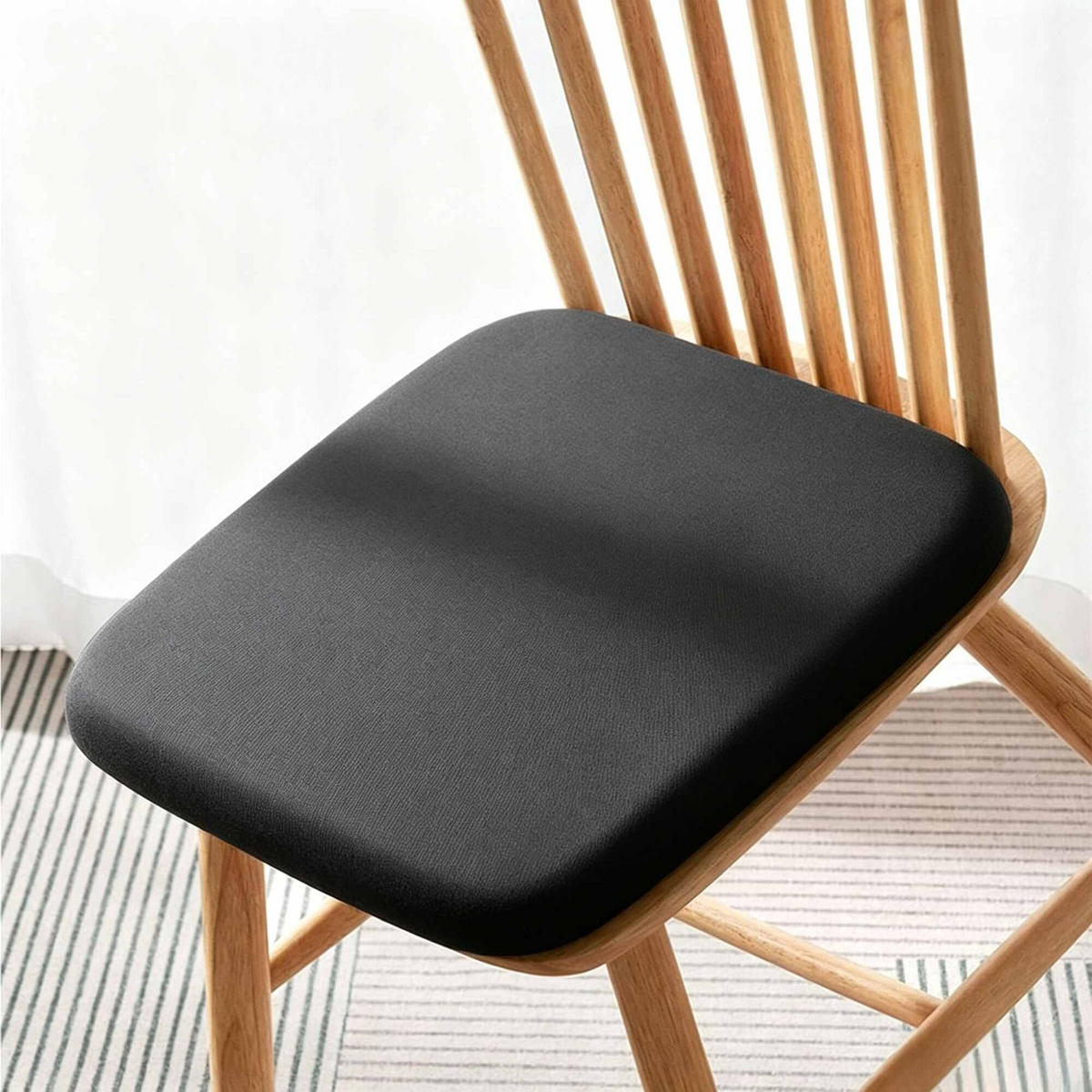 SITZKISSEN aus Memory-Schaum – 40 x 40 x 4 cm-Schwarz - Schwarz, Textil (40/40cm)