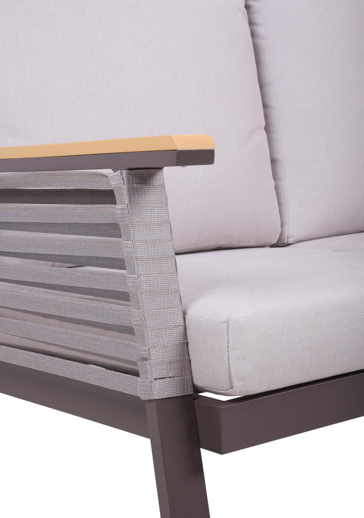 GARTENLOUNGESET Jarle Hellgrau Gartenmöbel - Hellgrau, Kunststoff - DELUKE