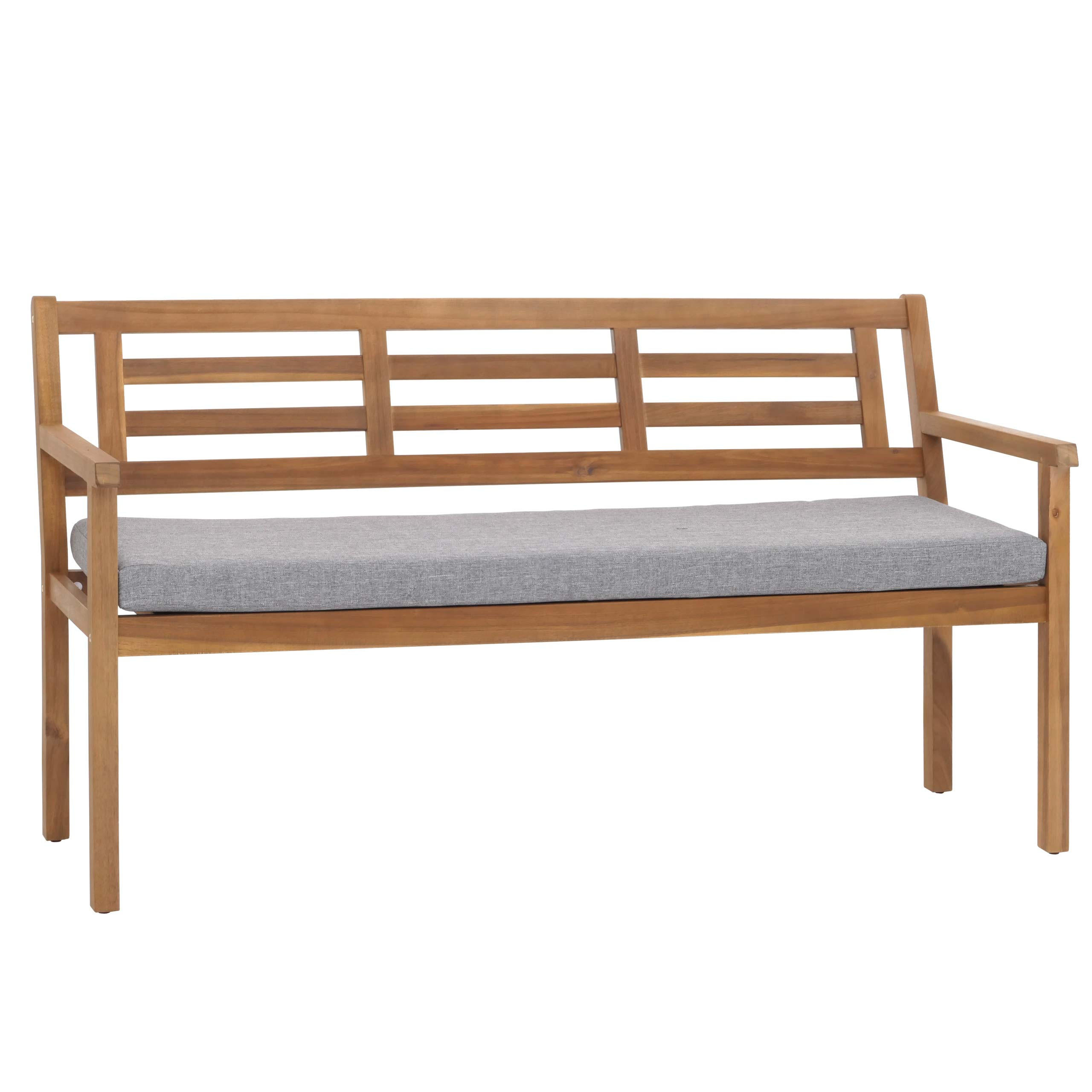 GARTENBANK Grau - Grau, Holz (145/82/59cm) - MCW