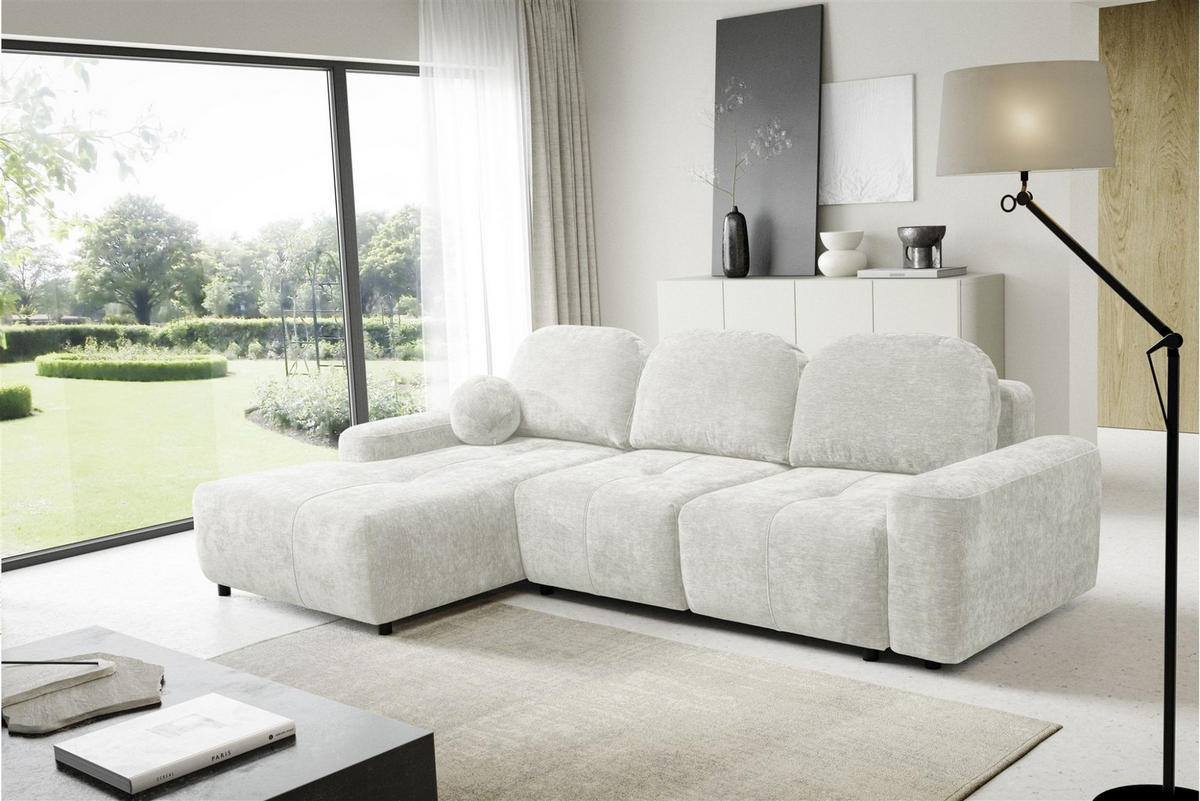 ECKSOFA Argos In Vibe - Creme, Holzwerkstoff/Textil (170/267cm) - Fun Möbel