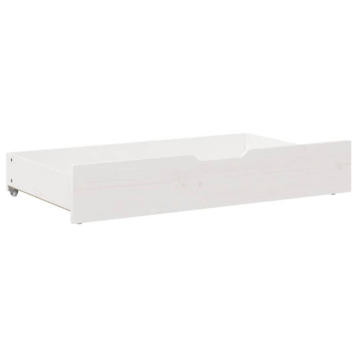 BETTSCHUBLADEN 2 Stk. Weiss 95/55/17 Cm Massivholz Kiefer - Weiß, Holz - vidaXL