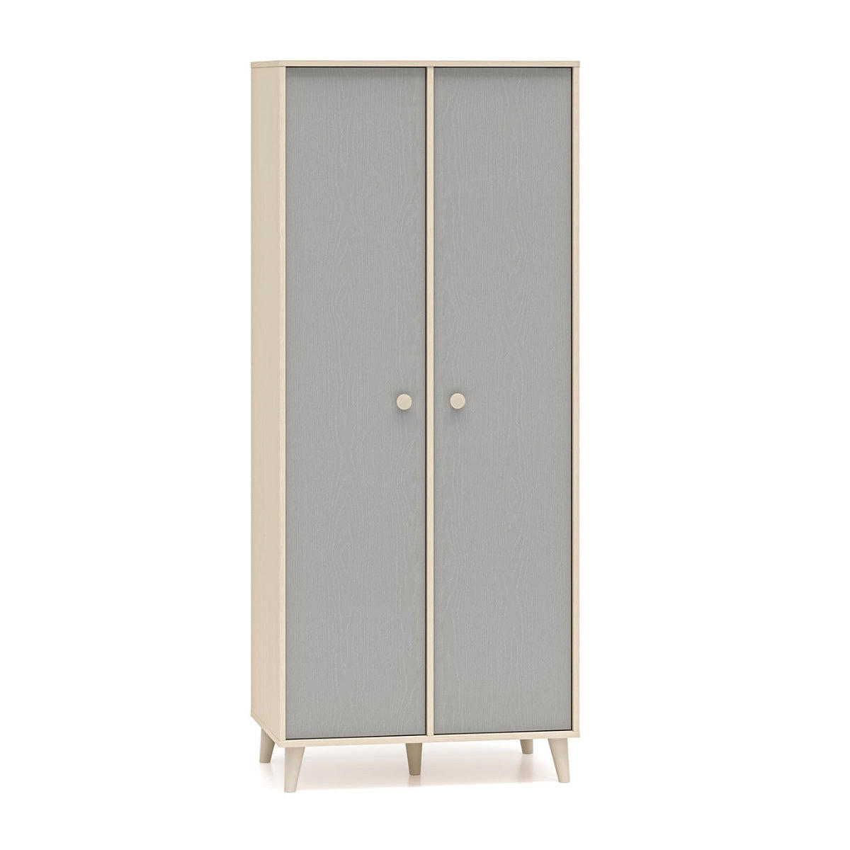 SKRIŇA 2 dvere Alycia Béžová - Sivá - Efekt dreva - sivá, drevo (80/190/51cm) - Petits-meubles