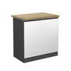 SPÜLENUNTERSCHRANK R-Line Weiß 80 cm, AP Eiche - Anthrazit/Weiß, Holzwerkstoff (80/81.6/60cm) - Vicco