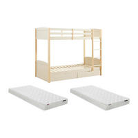 ETAGENBETT - 2 Personen - holz - beige Limodara - Weiß, Holz (90/200cm) - Vente-Unique