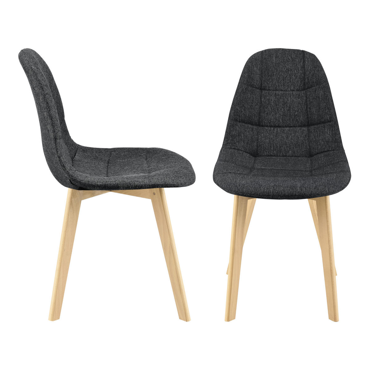 ESSZIMMERSTUHL Kopparberg 4er-Set - Schwarz, Textil (53/86/47cm) - [en.casa]