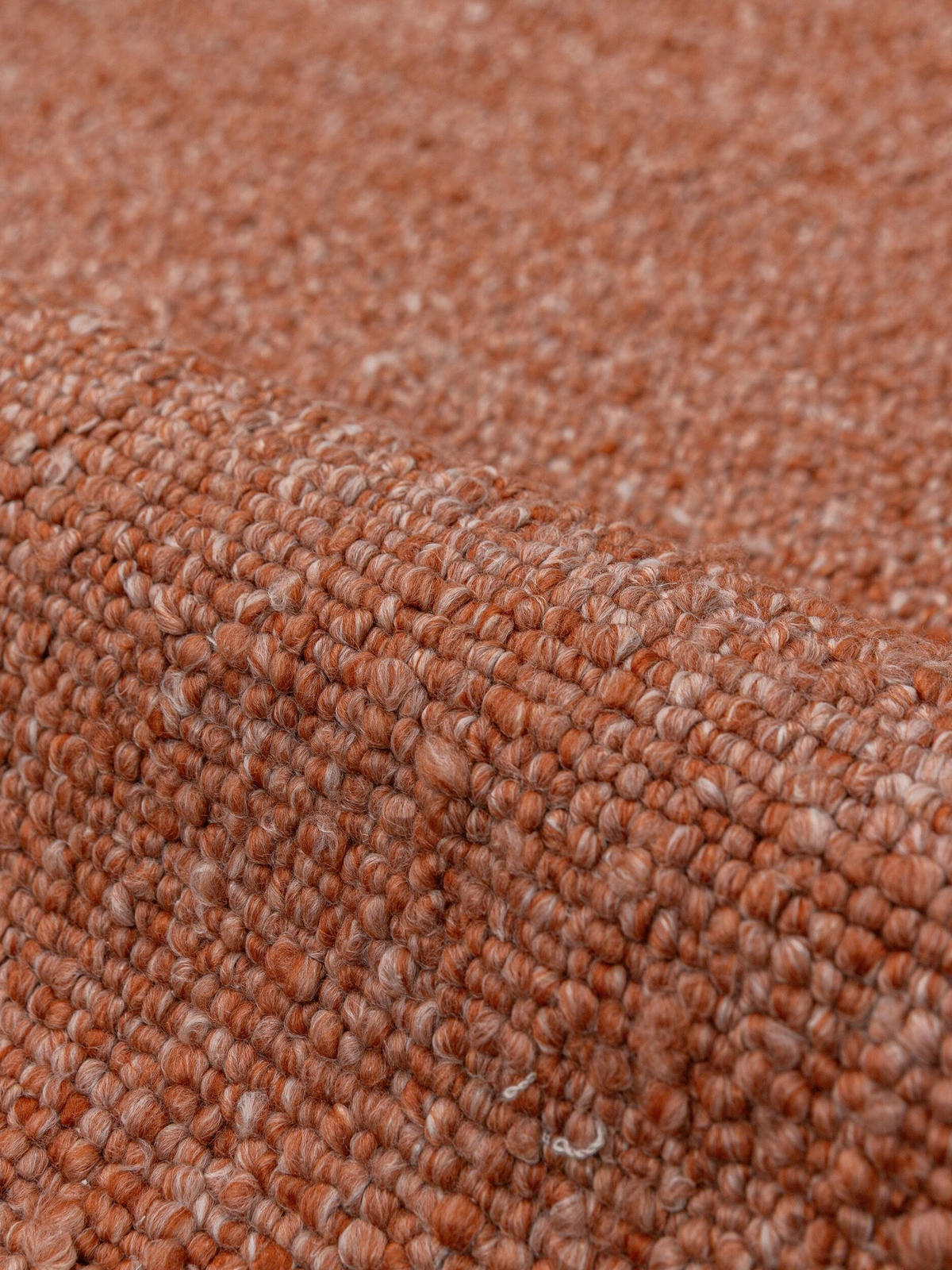 TEPPICH Kurzflor, handgewebt, GLAVEN, in Terrakotta, Bouclé-Struktur, 120 x 170 cm - Orange, Textil (120/170cm) - KADIMA DESIGN
