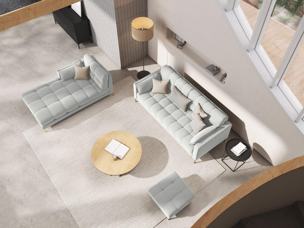 POUF Mamaia aus Samt silber - Silberfarben, Textil (60/41/60cm) - Micadoni