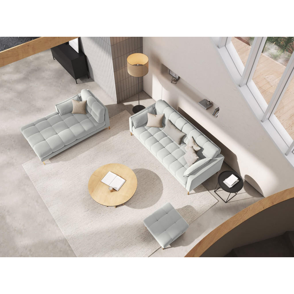 Thumbnail - Micadoni Pouf, Silber, Textil, 60x41x60 cm, Hergestellt in Europa, Oeko-Tex®, Wohnzimmer, Hocker, Sitzhocker