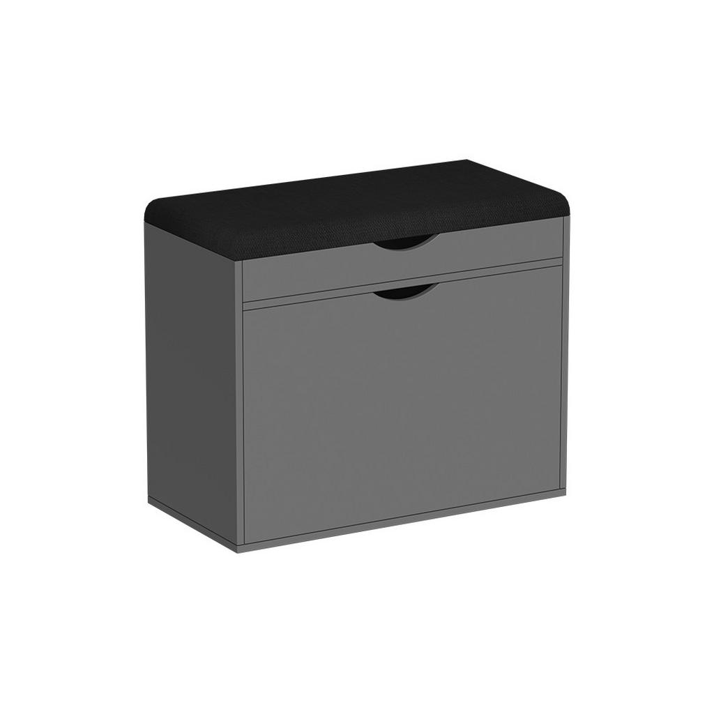 BANCĂ PENTRU ÎNCĂLȚĂMINTE Schufy antracit 60x51 cm cu 2 compartimente