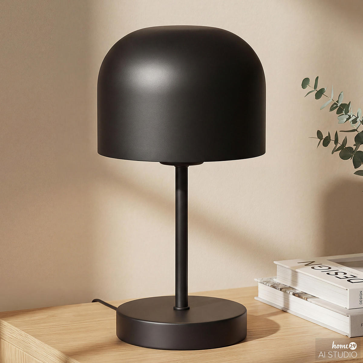AKKU-TISCHLEUCHTE - Eisen / Kunststoff - Dimmbar - Schwarz, Metall (13/13/25cm) - home24